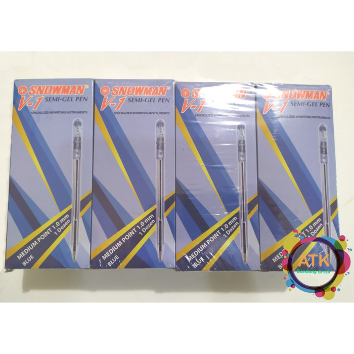 

Pulpen Snowman V-1 Medium Tip 1.0 mm Tinta Biru Hitam Merah Lusinan