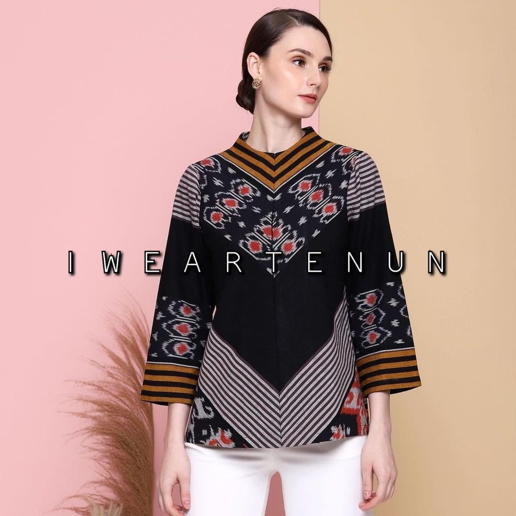 LURIK BLOUSE TENUN IKAT JEPARA LURIK HITAM