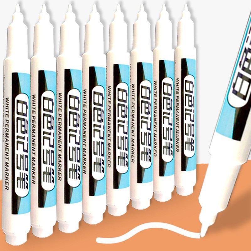 

1Pc 0.7/1.0/2.5MM White Permanent Marker Pen Waterproof Painting Marker For Wood Rock Plastic Glass Stone Metal Art Supplies