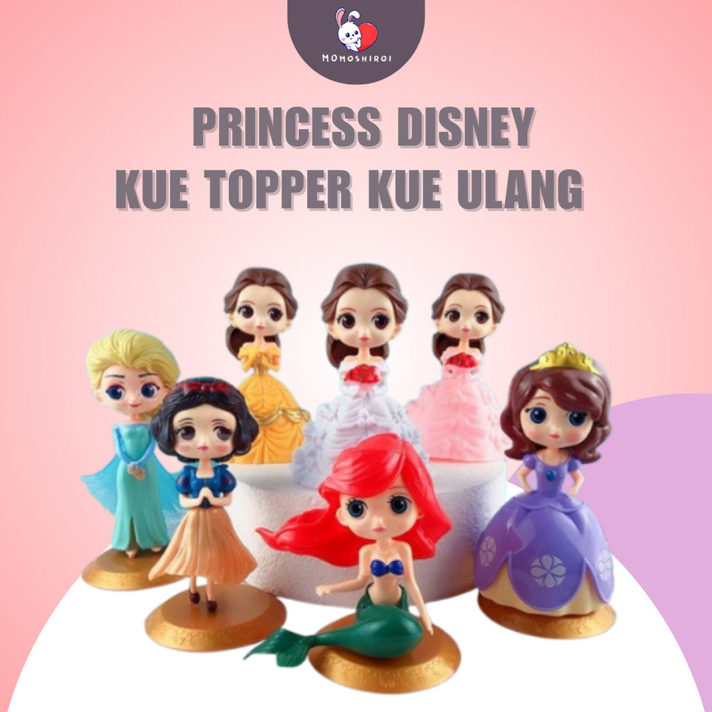 Pajangan Princess Kue Topper Kue Ulang Tahun Dekorasi Pesta Anak Princess Mermaid Elsa Frozen Snow W