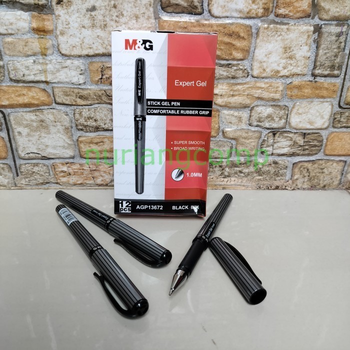 

M&G expert gel / stick gel pen/ pulpen expert gel 1.0 - Hitam