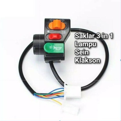 3 In 1 Sepeda Listrik Motorcycle Saklar Tombol Klakson/ Saklar Lampu Sepeda Listrik / Saklar Sein Se