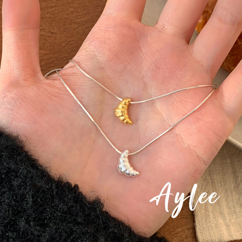 【Aylee】Kalung Logam Liontin Tas Tanduk Sapi Kalung Emas dan Perak Pelajar Putri B648