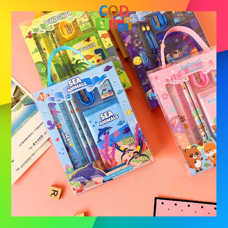 

COD - S5926 Stationery Set / Alat Tulis Set 6 in 1 Hadiah Souvenir / Paket Alat Tulis + Dompet Anak / Alat Tulis Set Karakter