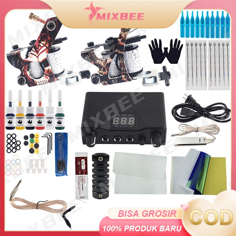 Tattoo Machine Perlengkapan tato pemula Hot Penjual Mesin Set Tato Tinta Jarum Set Lengkap Perlengka