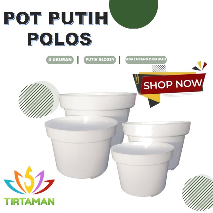 Pot Plastik Bunga  Tanaman Uk 20 cm Putih