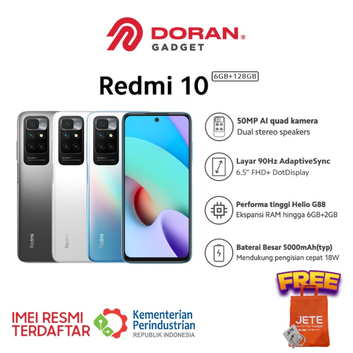 Xiaomi Redmi 10 2022 4GB / 64GB 4/64 | 6GB / 128GB 6/128GB Carbon Gray | Pebble White | Sea Blue - G
