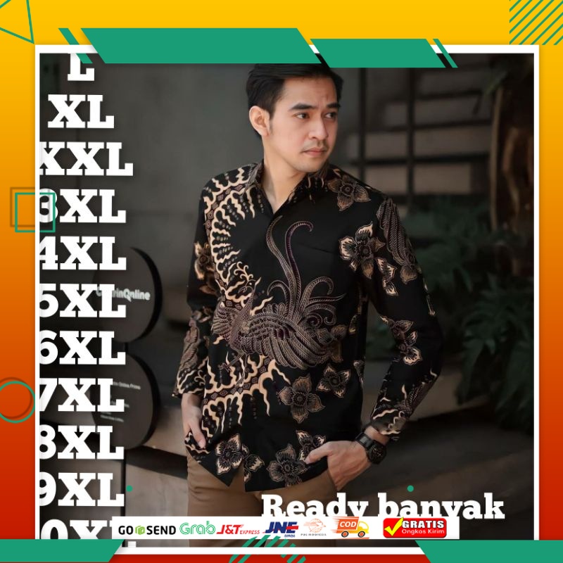 BAJU BATIK PRIA KEREN MODEL BARU /kemeja batik lengan panjang size M L XL XXL 3XL 4XL 5XL 6XL 7XL 8X