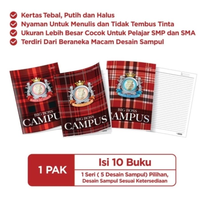 

Buku Tulis Big Boss/Campus 36 lembar 1pak/10Buku Grosir