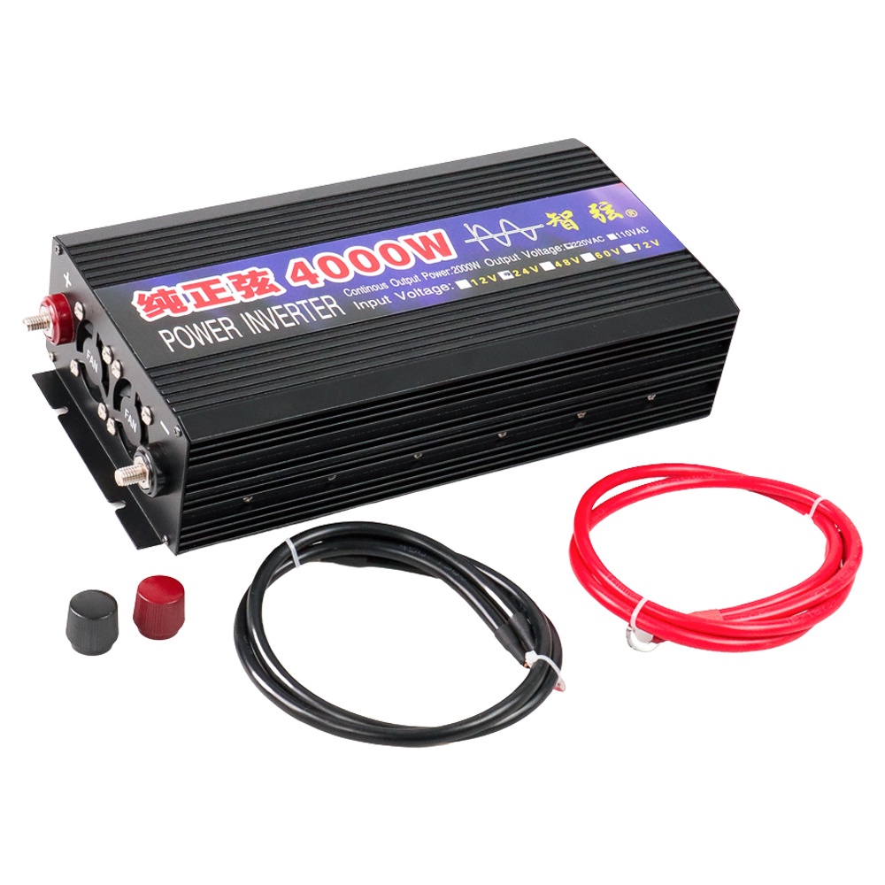 Inverter  4000W Pure Sine Wave Car Power Inverter DC 24V to AC 220V 4000W - SY4000 - Black