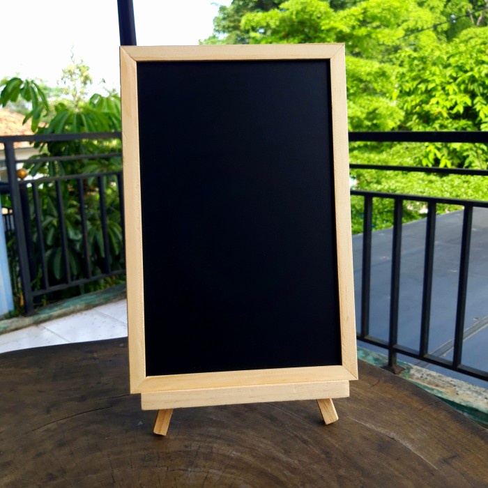 

Papan tulis kapur mini black board dengan stand bracket - 20x30 cm