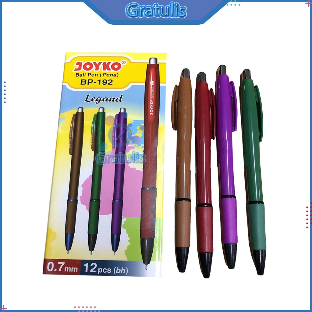 

BALLPOINT JOYKO LEGAND [BP-192/1 PAK] / PULPEN PENA [0.7 MM/1 PACK] TINTA HITAM / BALL PEN CETAK CETEK 1 LUSIN