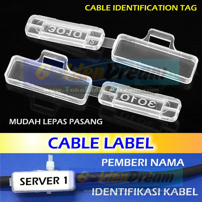 

Cable Label Name Tag Identification ID Labeler Penamaan Kabel Wire