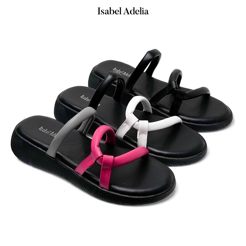 Isabel Adelia Sendal CINZIA Sandal Slop Wanita Fuschia Hitam Putih