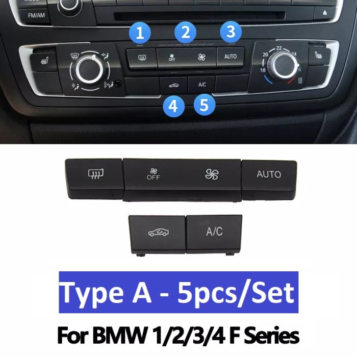 BMW F30 F36 F20 F45 Tombol Kontrol AC Climate 120i 320i 320d 218i