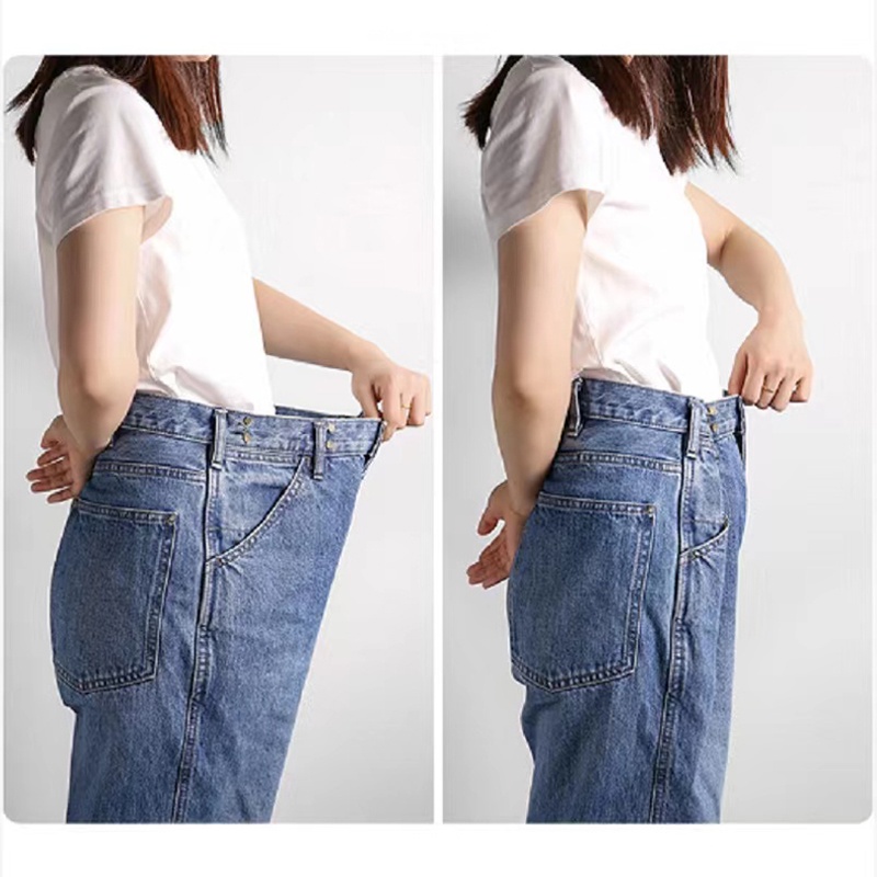 Kancing Kait Gesper Denim Jeans Logam Pinggang Simple Adjustable Pengait Celana