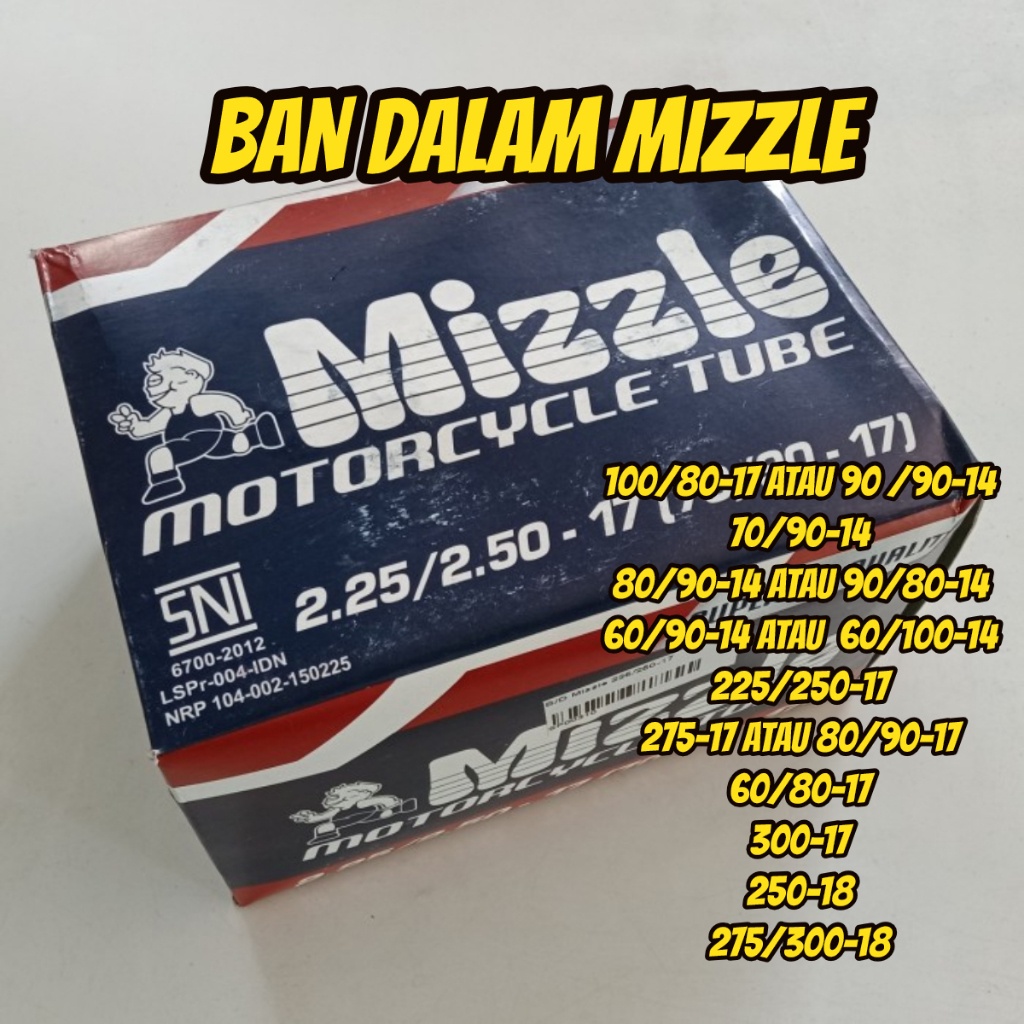 BAN DALAM MOTOR MIZZLE SEMUA UKURAN
