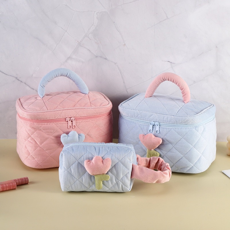 

STESSI Kotak Pensil Sleting Motif Bunga Tulip Flower Handle Pastel / Pouch Makeup Aesthetic Tulip / Tas Aksesoris Wanita Lucu / Zipper / Flowers