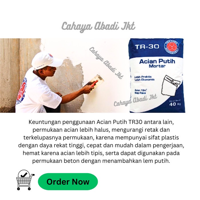 Semen Tiga Roda Acian Putih TR 30 40kg