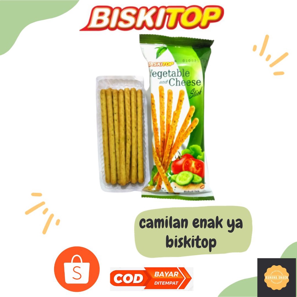 

KN - BISKITOP VEGETABLE AND CHEESE STICK 60g Biskuit Anak Dewasa Enak Renyah Biscuit Stik Rasa Sayuran Keju