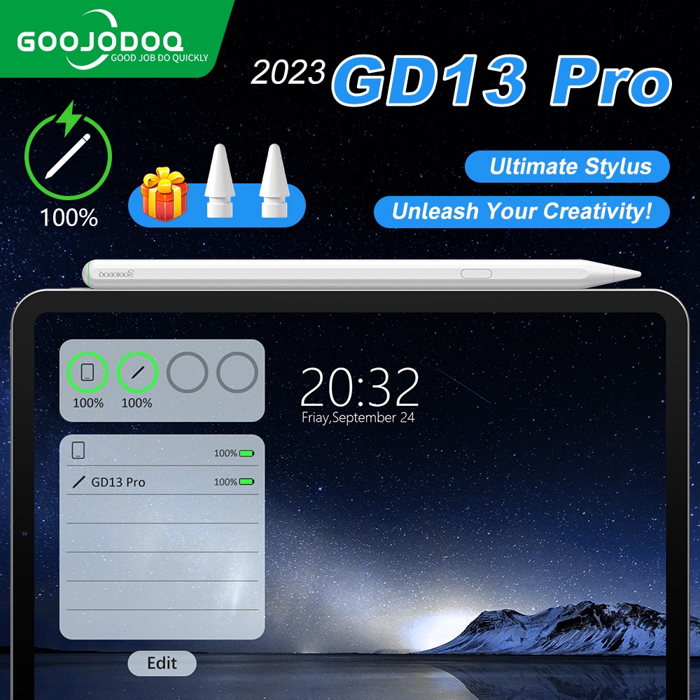 

technandaa - goojodoq gd13 pro stylus pencil ipad - pen touch wireless charger, auto wake & one key
