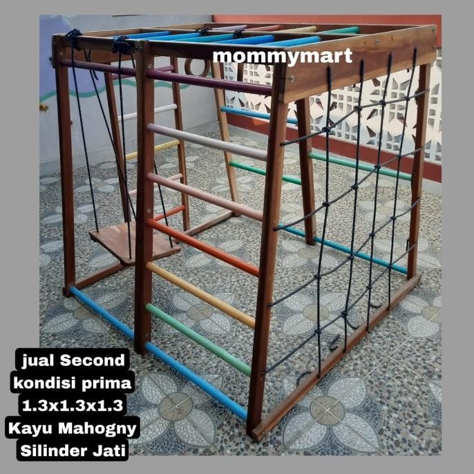 Brakiasi Mainan Anak Playground Preloved Second Kayu Mahogny Jati