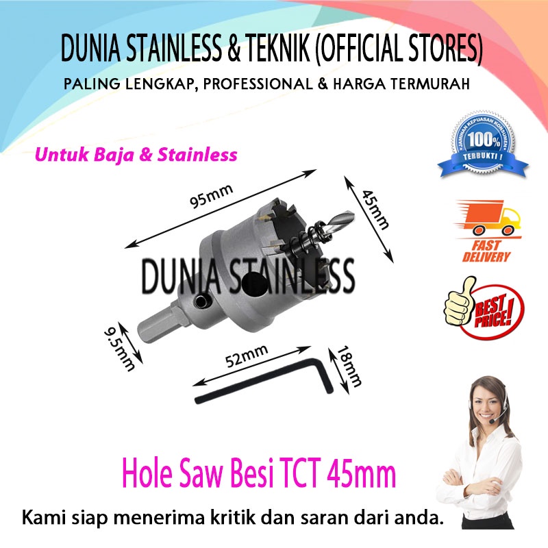 Hole Saw Besi TCT 45mm