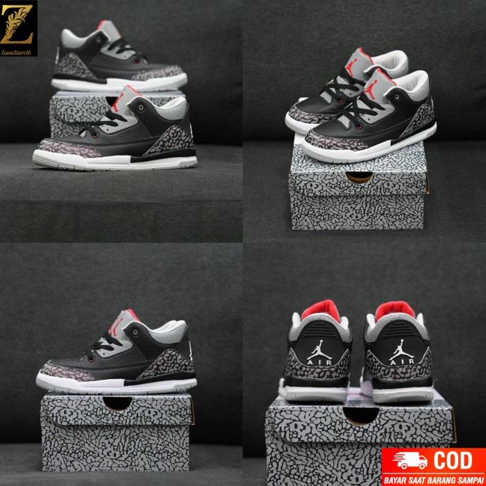 sepatu Jordan anak laki laki sepatu anak Jordan 4 hitam abu kado anak