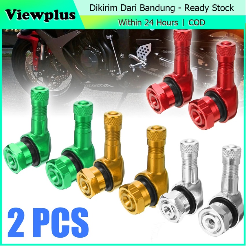 2Pcs Pentil Ban Tubeless Motor Bengkok CNC Alloy Pentil Tubles Miring