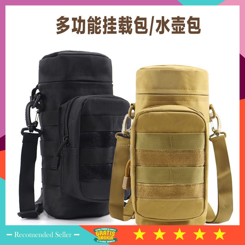 Selempang Murah Bahan Kuat Awet Premium Branded - Tas Selempang Botol Air Minum Tactical Army Sarung
