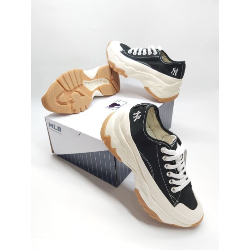 Sepatu Sneaker Wanita MLB Chunky Black Newyork Yankees Baseball Origin