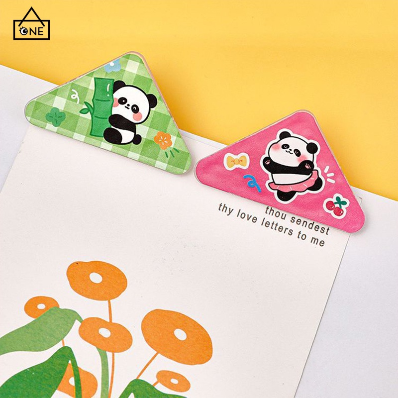 

COD❤️Klip Segitiga Panda Kartun Klip Kertas Ujian Klip Sudut Buku Pegangan Klip Tiket Data