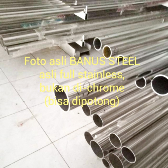 Pipa 4" inch stainless tebal 1,5 mm panjang 1 meter kilap ornamen