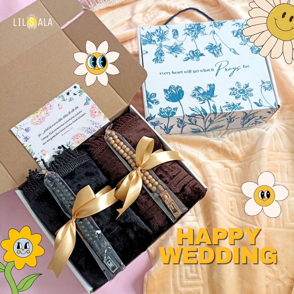 Sajadah Couple Embossed Polos Lembut Rumbai Tambang Kado Wedding Anniversary Hadiah Pernikahan