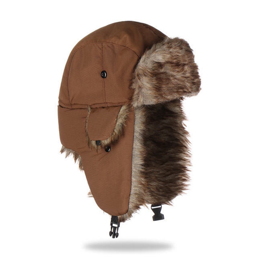 Topi Rusia Musim Dingin Pria Wanita / Topi Salju Rusia Ushanka Topi Trapper Bomber Anti Dingin