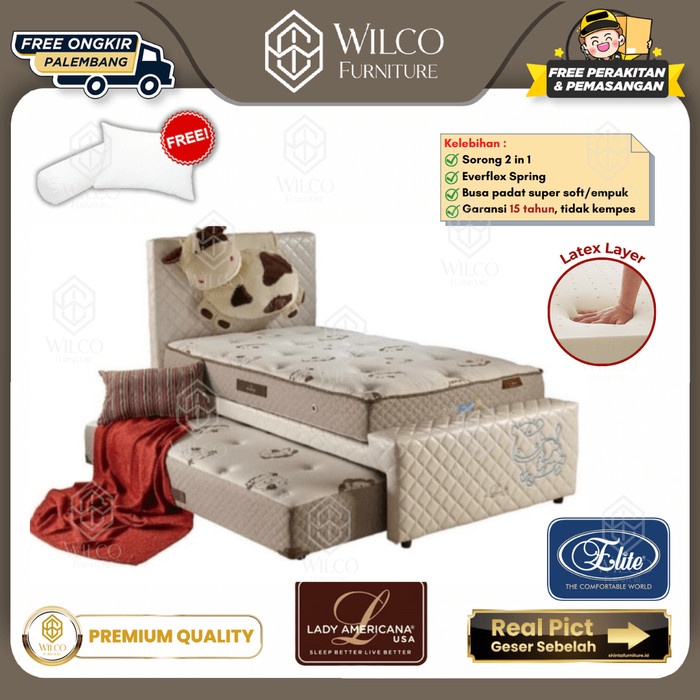 SpringBed Sorong Lady Americana LA Kids 2 in 1 Kasur Anak Matras Latex - Fullset 90x200