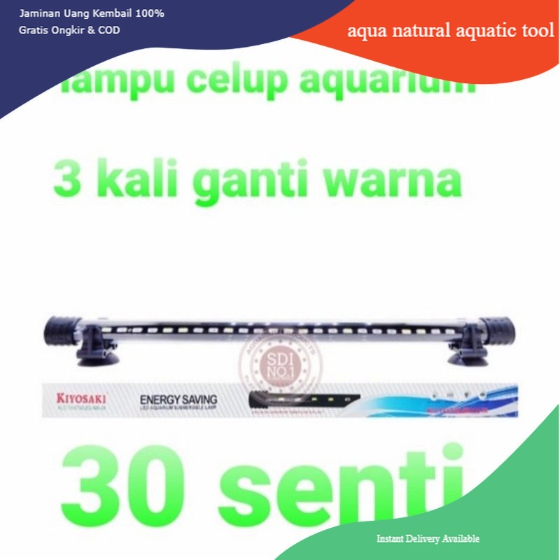 kiyosaki klc 30 cm lampu celup aquarium 3 x mode