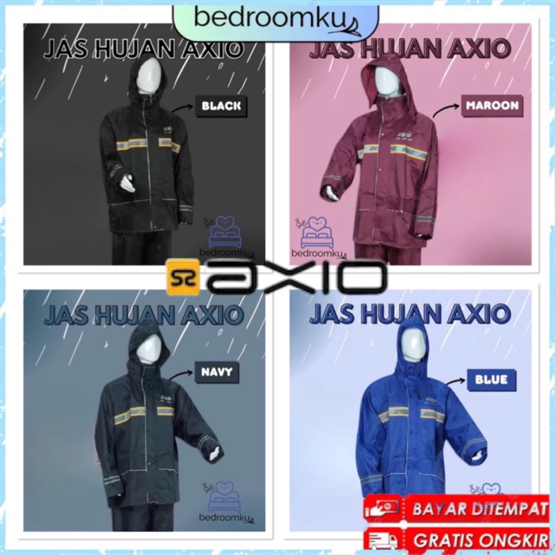 Jas Hujan Stelan AXIO 882 Dewasa Original 100% Mantel Axio Raincoat