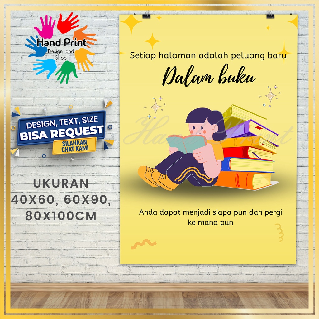 SPANDUK / BANNER / MMT Ayo Membaca Pojok Baca Pendidikan Motivasi Anak Buku Perbustakaan
