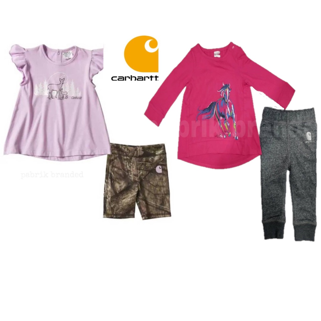 pabrik branded Carhartt biker set 3 6 9 12 18 24 month bulan baju kaos setelan anak bayi perempuan m