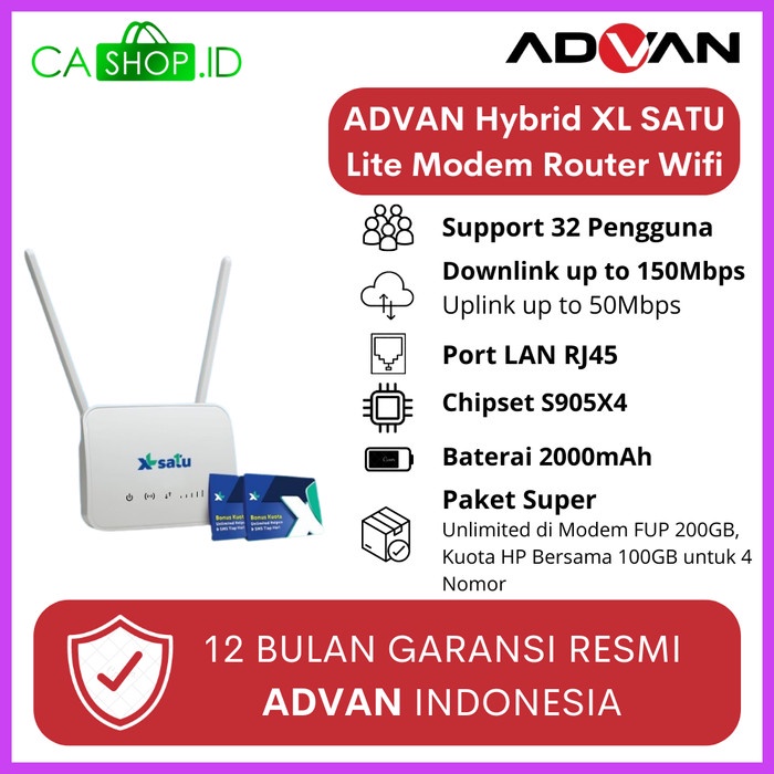 Advan XL SATU Lite Internet Rumah Unlimited Kuota Modem Router Wifi - X1 Value