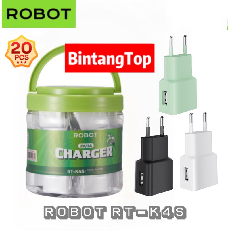 [ BATOK K4S 1 TOPLES ISI 20 PCS ] - ROBOT RT-K4s / Batok charger CASAN CAS ROBOT RT-K4s single outpu