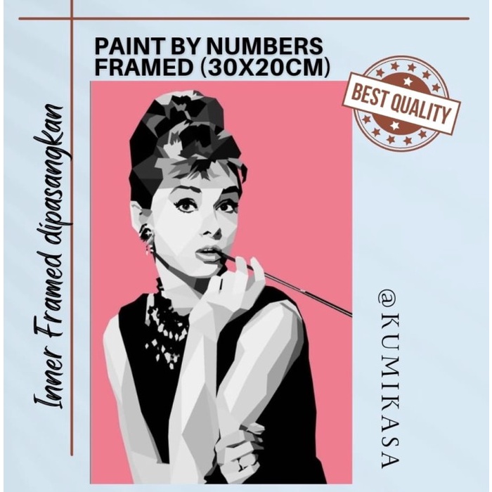 

promosi DIY painting by number 30x20cm kerajinan tangan - Simple Girl