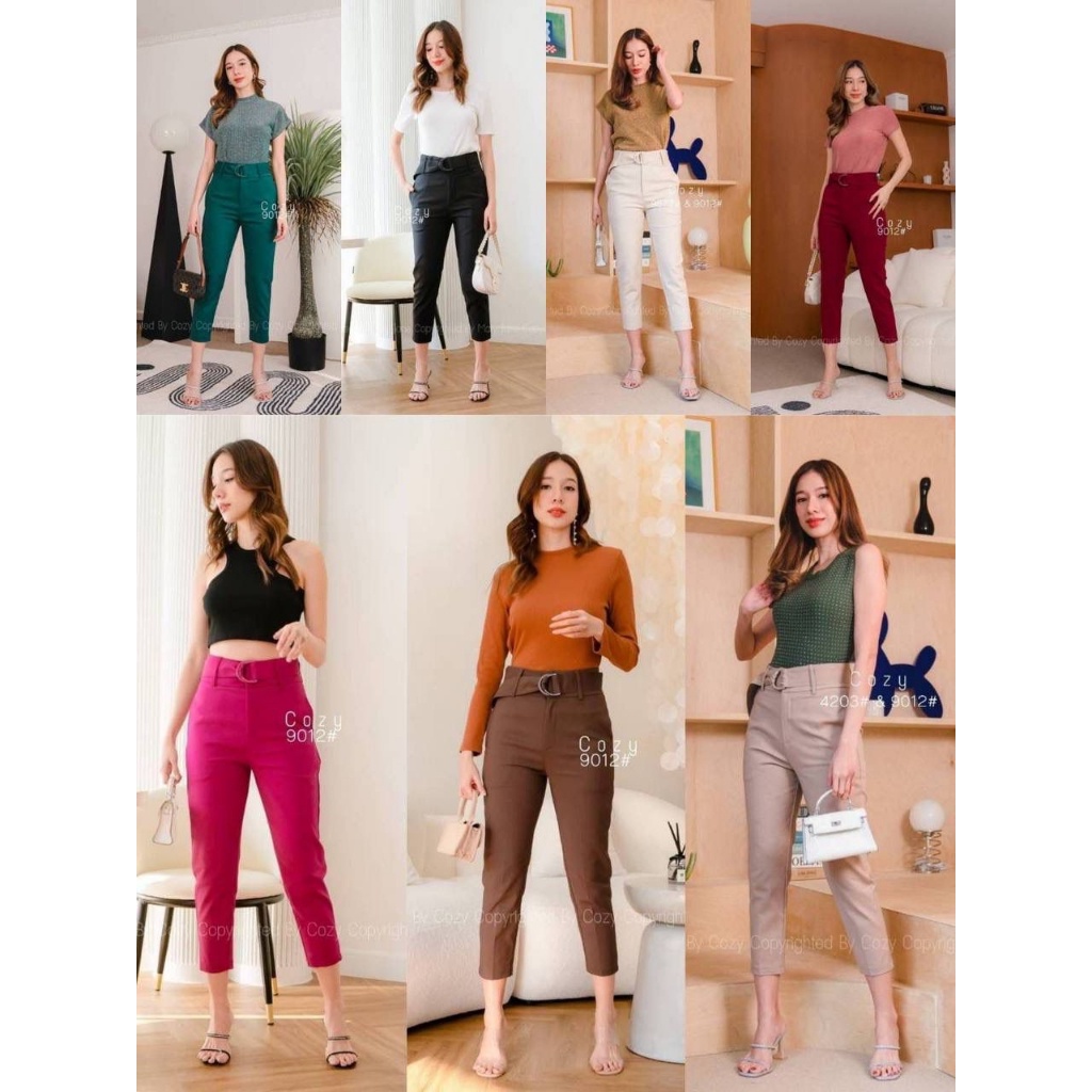 10192 CELANA COZY BANGKOK COZY PANTS 9012 PANJANG FREE BELT SIZE S-XL PREMIUM CASUAL CELANA POLOS CA