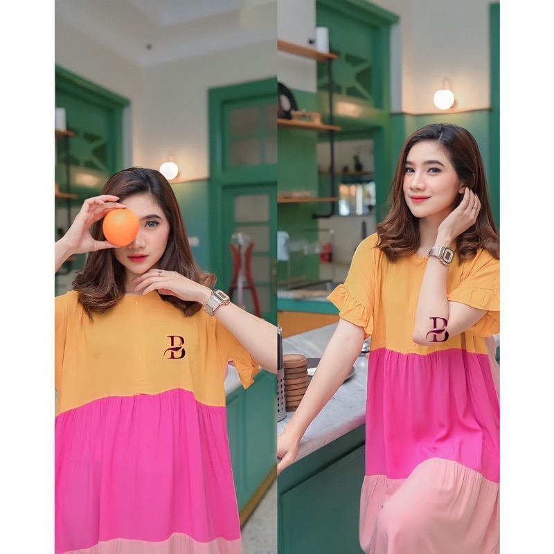 Beautyhijab - Icecream Daster Remaja Polos Kombinasi Warna Model Midi Dress Lolipop Busui Resleting 