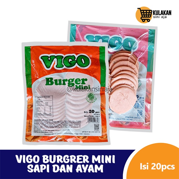 

VIGO MINI BURGER ISI 20 280GR FRIZEN FOOD ENAK DAN HALAL