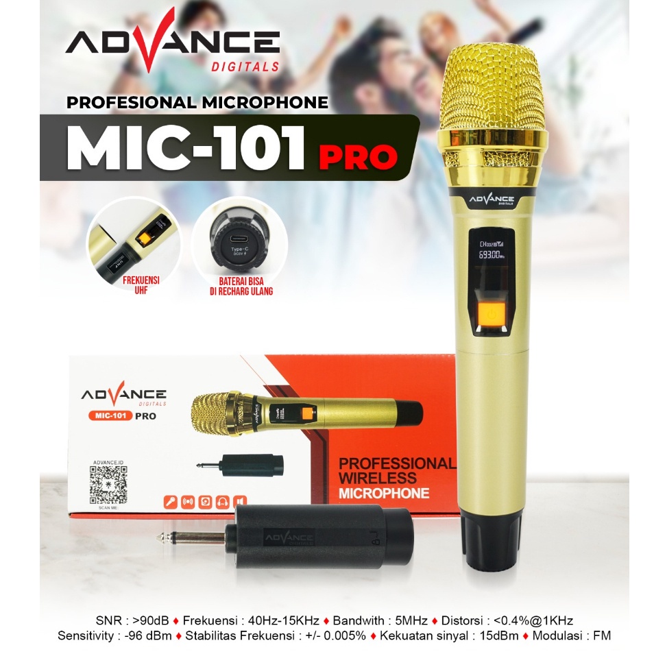 Mic Wireless ADVANCE MIC 101 PRO Karaoke