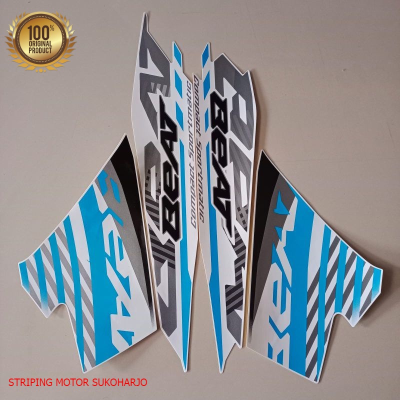 (ORI) striping honda beat fi sporty 2021 putih stiker list motor standar kualitas termurah kualitas 