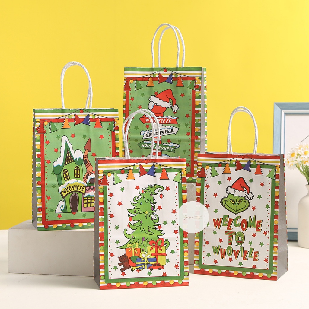 

Paper Bag Christmas Motif The Grinch / Paperbag Natal / Goodie Bag