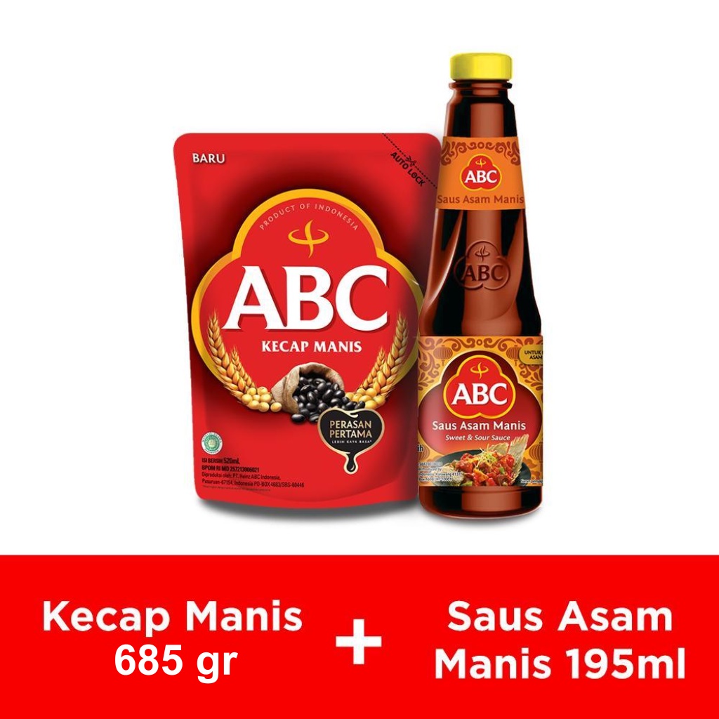 

ABC Kecap Manis 520ml + Saus Asam Manis 195ml